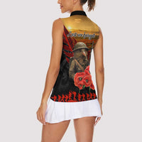 Maori Kiwi Soldier Fern Tattoo ANZAC Day Women Sleeveless Polo Shirt Lest We Forget