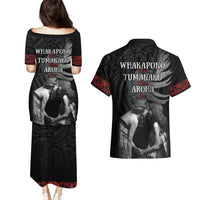 New Zealand Mother's Day Couples Matching Puletasi and Hawaiian Shirt Maori Hongi Aroha Ahau Ki A Koe Mama LT9 - Polynesian Pride