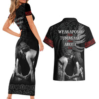 New Zealand Mother's Day Couples Matching Short Sleeve Bodycon Dress and Hawaiian Shirt Maori Hongi Aroha Ahau Ki A Koe Mama LT9 - Polynesian Pride