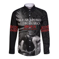 New Zealand Mother's Day Long Sleeve Button Shirt Maori Hongi Aroha Ahau Ki A Koe Mama