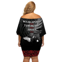 New Zealand Mother's Day Off Shoulder Short Dress Maori Hongi Aroha Ahau Ki A Koe Mama LT9 - Polynesian Pride