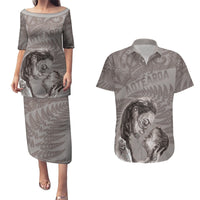 New Zealand Mother's Day Couples Matching Puletasi and Hawaiian Shirt Maori Mo Toku Mama Silver Fern LT9 Nude - Polynesian Pride