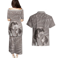 New Zealand Mother's Day Couples Matching Puletasi and Hawaiian Shirt Maori Mo Toku Mama Silver Fern LT9 - Polynesian Pride