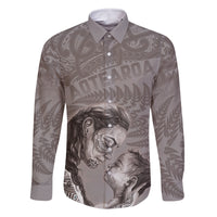 New Zealand Mother's Day Family Matching Off The Shoulder Long Sleeve Dress and Hawaiian Shirt Maori Mo Toku Mama Silver Fern