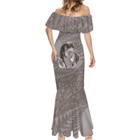New Zealand Mother's Day Mermaid Dress Maori Mo Toku Mama Silver Fern LT9 - Polynesian Pride