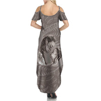 New Zealand Mother's Day Summer Maxi Dress Maori Mo Toku Mama Silver Fern LT9 - Polynesian Pride