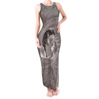 New Zealand Mother's Day Tank Maxi Dress Maori Mo Toku Mama Silver Fern LT9 Women Nude - Polynesian Pride