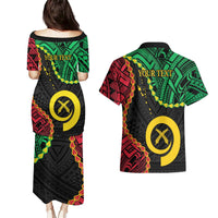 Personalised Vanuatu 44th Anniversary Couples Matching Puletasi and Hawaiian Shirt Tugeta Yumi Selebretem Indipendens Dei LT9 - Polynesian Pride