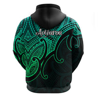 Aotearoa Maori Koru Hoodie Polynesian Pacific Tribal Green LT9 - Polynesian Pride
