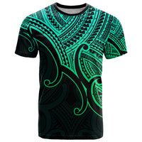 Aotearoa Maori Koru T Shirt Polynesian Pacific Tribal Green LT9 Green - Polynesian Pride