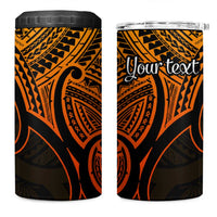 Personalised Aotearoa Papua Shell 4 in 1 Can Cooler Tumbler Gold Polynesian Pacific Tribal