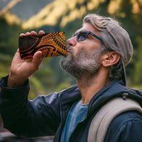 Personalised Aotearoa Papua Shell 4 in 1 Can Cooler Tumbler Gold Polynesian Pacific Tribal