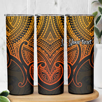 Personalised Aotearoa Papua Shell Skinny Tumbler Gold Polynesian Pacific Tribal