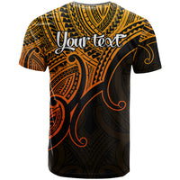 Custom Aotearoa Maori Koru T Shirt Polynesian Pacific Tribal Gold LT9 - Polynesian Pride