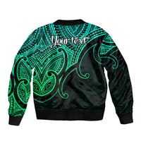 Custom Aotearoa Maori Koru Bomber Jacket Polynesian Pacific Tribal - Green LT9 - Polynesian Pride