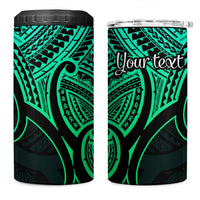 Personalised Aotearoa Papua Shell 4 in 1 Can Cooler Tumbler Green Polynesian Pacific Tribal