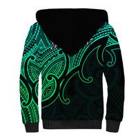 Custom Aotearoa Maori Koru Sherpa Hoodie Polynesian Pacific Tribal - Green LT9 - Polynesian Pride