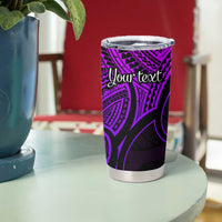 Personalised Aotearoa Papua Shell Tumbler Cup Purple Polynesian Pacific Tribal