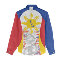 Philippines Flag Day Women Casual Shirt Filipino Feather Pattern