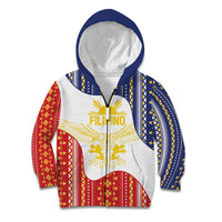 Philippines Flag Day Kid Hoodie Filipino Traditional Igorot Tribal Pattern