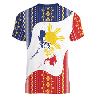Philippines Flag Day Women V-Neck T-Shirt Filipino Traditional Igorot Tribal Pattern