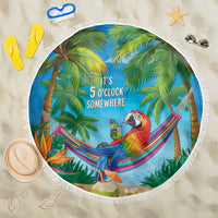 5 Oclock Somewhere Beach Blanket Hawaii Parrots Cocktail Summer Beach Vibe - Polynesian Pride
