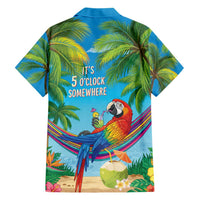 5 Oclock Somewhere Family Matching Short Sleeve Bodycon Dress and Hawaiian Shirt Hawaii Parrots Cocktail Summer Beach Vibe - Polynesian Pride