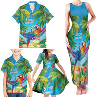 5 Oclock Somewhere Family Matching Tank Maxi Dress and Hawaiian Shirt Hawaii Parrots Cocktail Summer Beach Vibe - Polynesian Pride