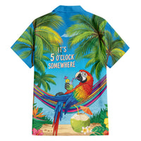 5 Oclock Somewhere Hawaiian Shirt Hawaii Parrots Cocktail Summer Beach Vibe - Polynesian Pride