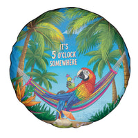 5 Oclock Somewhere Spare Tire Cover Hawaii Parrots Cocktail Summer Beach Vibe - Polynesian Pride