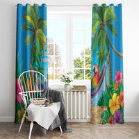 5 Oclock Somewhere Window Curtain Hawaii Parrots Cocktail Summer Beach Vibe - Polynesian Pride