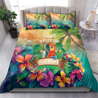 5 Oclock Somewhere Personalized Bedding Set Hawaii Parrots Plumeria Summer Vibe - Polynesian Pride