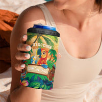 5 Oclock Somewhere Personalized 4 in 1 Can Cooler Tumbler Hawaii Parrots Plumeria Summer Vibe - Polynesian Pride