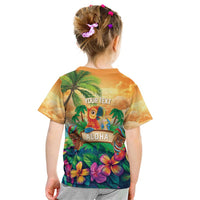 5 Oclock Somewhere Personalized Kid T Shirt Hawaii Parrots Plumeria Summer Vibe - Polynesian Pride