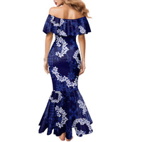 Mokihana Maile and Ilima Leis Family Matching Mermaid Dress and Hawaiian Shirt Uliuli Hawaiian Tapa Quilt Pattern - Polynesian Pride