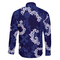 Mokihana Maile and Ilima Leis Family Matching Off Shoulder Short Dress and Hawaiian Shirt Uliuli Hawaiian Tapa Quilt Pattern - Polynesian Pride