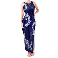 Mokihana Maile and Ilima Leis Family Matching Tank Maxi Dress and Hawaiian Shirt Uliuli Hawaiian Tapa Quilt Pattern - Polynesian Pride