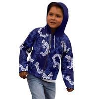 Mokihana Maile and Ilima Leis Kid Hoodie Uliuli Hawaiian Tapa Quilt Pattern - Polynesian Pride