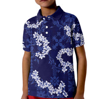 Mokihana Maile and Ilima Leis Kid Polo Shirt Uliuli Hawaiian Tapa Quilt Pattern - Polynesian Pride