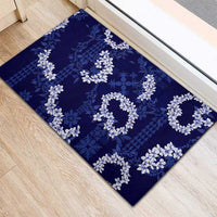 Mokihana Maile and Ilima Leis Rubber Doormat Uliuli Hawaiian Tapa Quilt Pattern - Polynesian Pride