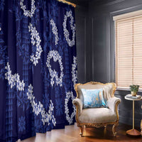 Mokihana Maile and Ilima Leis Window Curtain Uliuli Hawaiian Tapa Quilt Pattern - Polynesian Pride