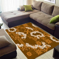 Mokihana Maile and Ilima Leis Area Rug Alani Hawaiian Tapa Quilt Pattern - Polynesian Pride