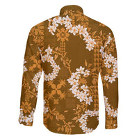 Mokihana Maile and Ilima Leis Family Matching Off Shoulder Short Dress and Hawaiian Shirt Alani Hawaiian Tapa Quilt Pattern - Polynesian Pride