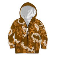 Mokihana Maile and Ilima Leis Kid Hoodie Alani Hawaiian Tapa Quilt Pattern - Polynesian Pride