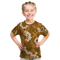 Mokihana Maile and Ilima Leis Kid T Shirt Alani Hawaiian Tapa Quilt Pattern - Polynesian Pride