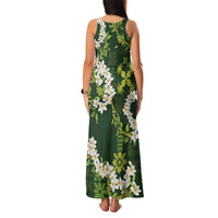 Mokihana Maile and Ilima Leis Family Matching Tank Maxi Dress and Hawaiian Shirt Omaʻomaʻo Hawaiian Tapa Quilt Pattern - Polynesian Pride