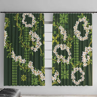 Mokihana Maile and Ilima Leis Window Curtain Omaʻomaʻo Hawaiian Tapa Quilt Pattern - Polynesian Pride