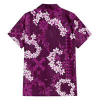 Mokihana Maile and Ilima Leis Family Matching Off Shoulder Short Dress and Hawaiian Shirt Akala Hawaiian Tapa Quilt Pattern LT9 - Polynesian Pride