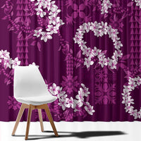Mokihana Maile and Ilima Leis Window Curtain Akala Hawaiian Tapa Quilt Pattern - Polynesian Pride