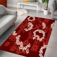 Mokihana Maile and Ilima Leis Area Rug Ulaʻula Hawaiian Tapa Quilt Pattern - Polynesian Pride